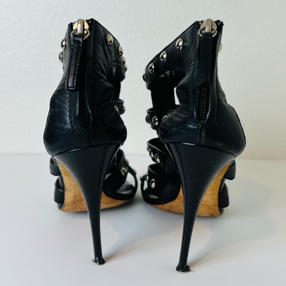 FABULOUS GIUSEPPE ZANOTTI BLACK STUDDED STILETTO HEELS - Picture 5 of 5